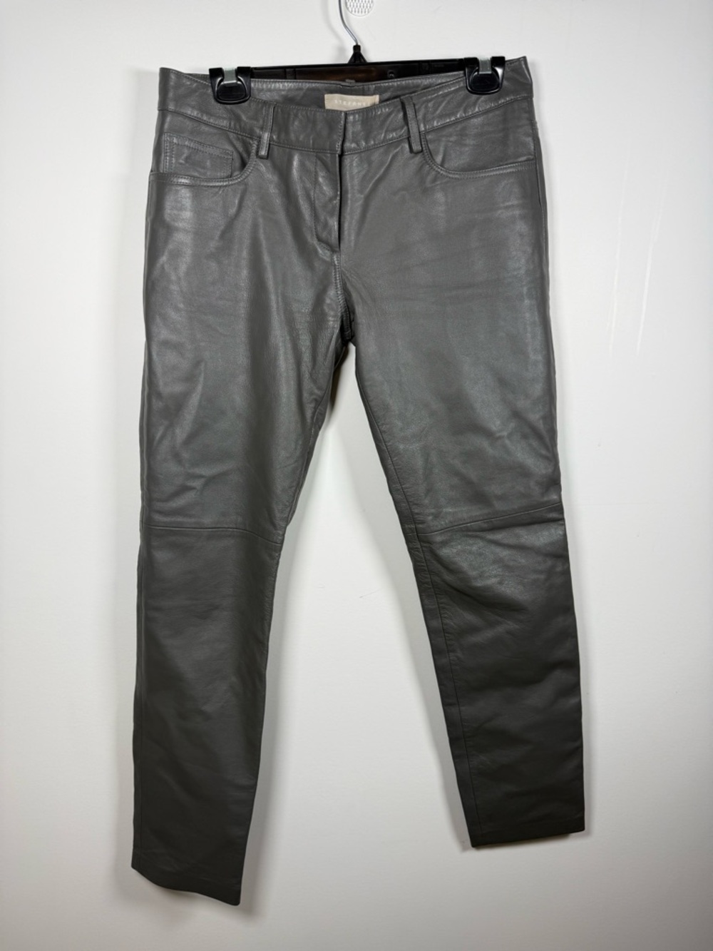 STEFANEL | Italian Grey Lamb Leather Trousers
